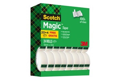 PROMO PACK 20+4 NASTRO ADESIVO SCOTCH MAGIC 810 19MMX33MT