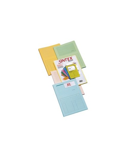 20 Cartelline a L c/finestra mix 5 colori 120gr Sintex Blasetti