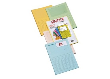 20 Cartelline a L c/finestra mix 5 colori 120gr Sintex Blasetti