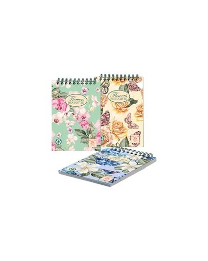 BLOCCO SPIRALE 5MM A5 80GR 50FG PIGNA NATURE FLOWERS