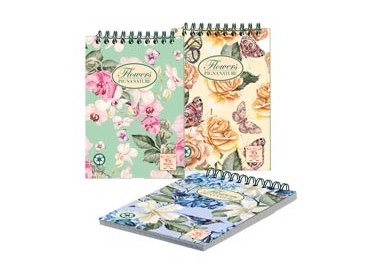 BLOCCO SPIRALE 5MM A5 80GR 50FG PIGNA NATURE FLOWERS