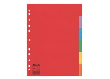 Separatore economy in cartoncino 160gr colorato 6 tasti A4 ESSELTE