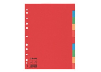 Separatore economy in cartoncino 160gr colorato 10 tasti A4 ESSELTE