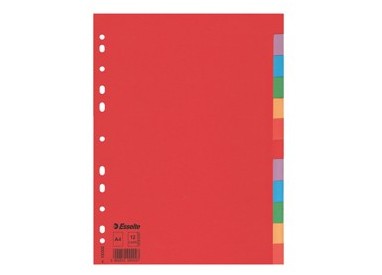 Separatore economy in cartoncino 160gr colorato 12 tasti A4 ESSELTE
