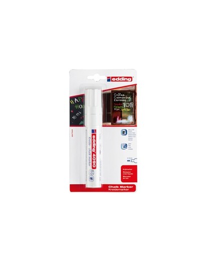 Marcatore EDDING 4090 punta scalpello gesso liquido bianco