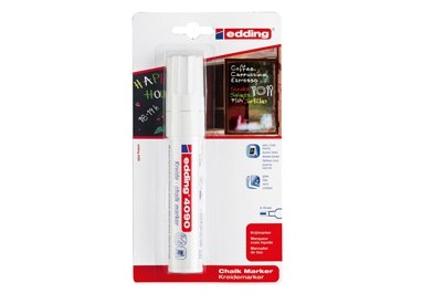 Marcatore EDDING 4090 punta scalpello gesso liquido bianco