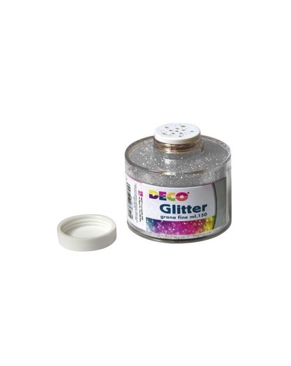 BARATTOLO GLITTER GRANA FINE ML150 ARGENTO ART 130/100 DECO