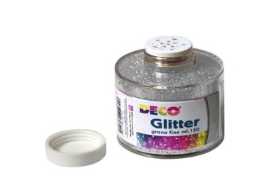 BARATTOLO GLITTER GRANA FINE ML150 ARGENTO ART 130/100 DECO