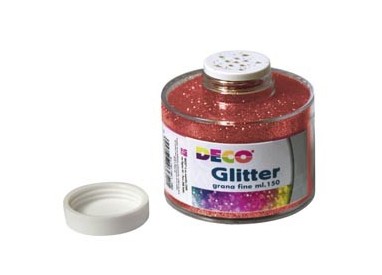 BARATTOLO GLITTER GRANA FINE ML150 ROSSO ART 130/100 DECO
