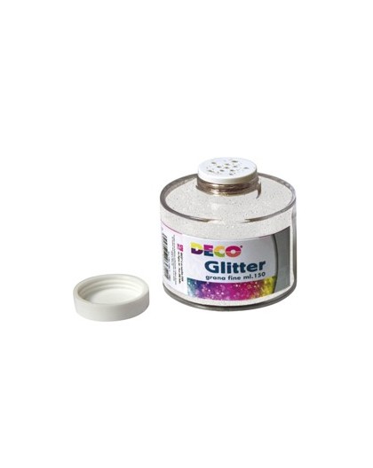 BARATTOLO GLITTER GRANA FINE ML150 BIANCO/IRIDE ART 130/100 DECO