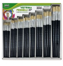 VETRINETTA 168 PENNELLI PUNTA PIATTA pura setola SERIE 577 LEBEZ