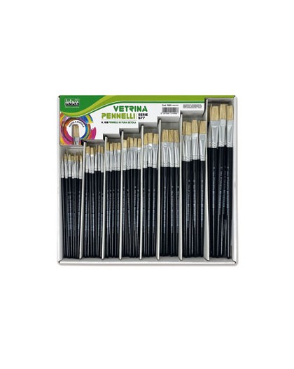 VETRINETTA 168 PENNELLI PUNTA PIATTA pura setola SERIE 577 LEBEZ