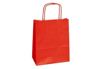 25 SHOPPERS CARTA KRAFT 22X10X29CM TWISTED ROSSO