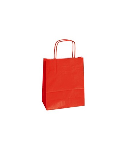 25 SHOPPERS CARTA KRAFT 45X15X50CM TWISTED rosso