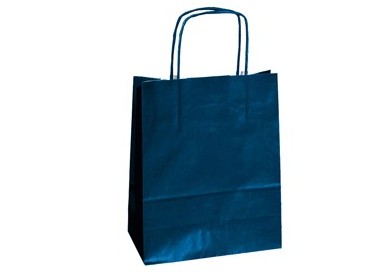 25 SHOPPERS CARTA KRAFT 45X15X50CM TWISTED blu
