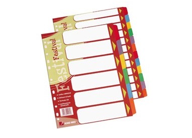 SEPARATORE 6 TASTI COLORATI CARTONCINO A4 FESTIVAL
