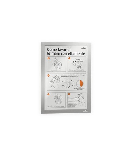 Cornice espositiva adesiva Duraframe® A5 15x21cm silver DURABLE