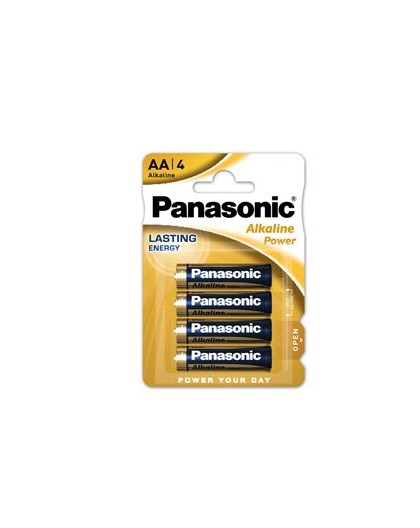 BLISTER 4 PILE STILO ALKALINE AA 1,5V PANASONIC