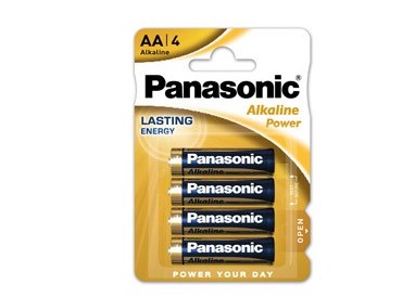 BLISTER 4 PILE STILO ALKALINE AA 1,5V PANASONIC