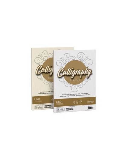 Carta CALLIGRAPHY LINO 120gr A4 50fg avorio 02 FAVINI