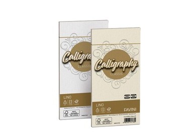 25 buste CALLIGRAPHY LINO 120gr 110x220mm bianco FAVINI