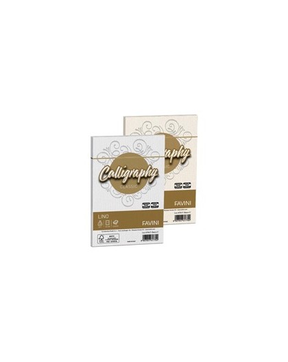 25 buste CALLIGRAPHY LINO 120gr 120x180mm bianco FAVINI