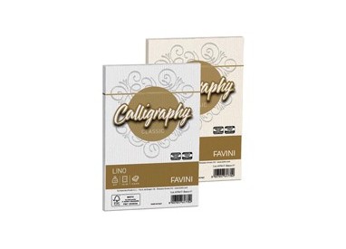 25 buste CALLIGRAPHY LINO 120gr 120x180mm avorio FAVINI