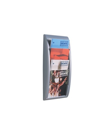 ESPOSITORE DA PARETE A 4 TASCHE A4 GRIGIO QUICK FIT SYSTEM