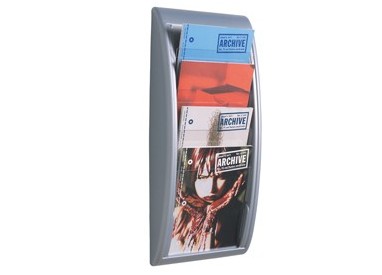 ESPOSITORE DA PARETE A 4 TASCHE A4 GRIGIO QUICK FIT SYSTEM