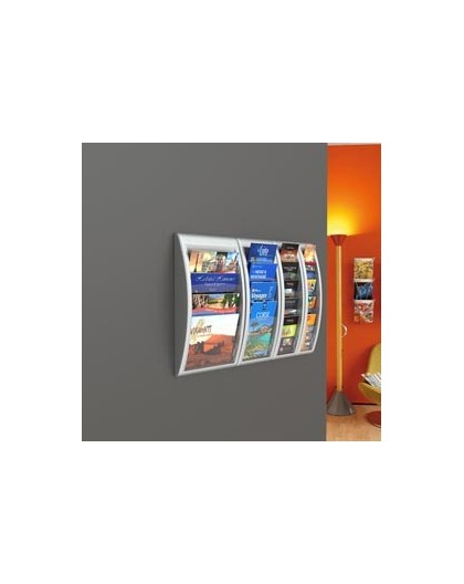ESPOSITORE DA PARETE A 5 TASCHE 1/3A4 GRIGIO QUICK FIT SYSTEM