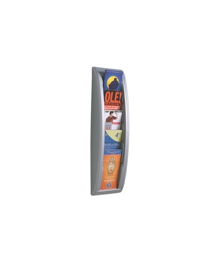 ESPOSITORE DA PARETE A 5 TASCHE A5 GRIGIO QUICK FIT SYSTEM