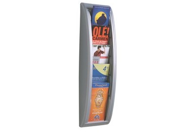 ESPOSITORE DA PARETE A 5 TASCHE A5 GRIGIO QUICK FIT SYSTEM
