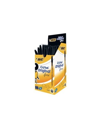 Scatola 50 penna sfera CRISTAL® fine 0,8mm nero BIC®