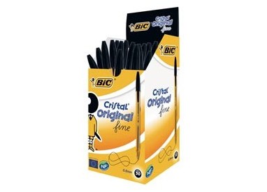 Scatola 50 penna sfera CRISTAL® fine 0,8mm nero BIC®