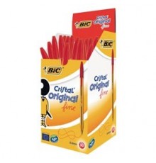 Scatola 50 penna sfera CRISTAL® fine 0,8mm rosso BIC®