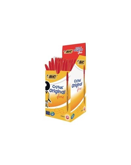 Scatola 50 penna sfera CRISTAL® fine 0,8mm rosso BIC®
