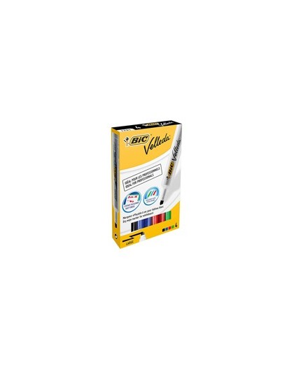 Astuccio pennarello VELLEDA 1791 punta scalpello whiteboard 4 colori BIC®
