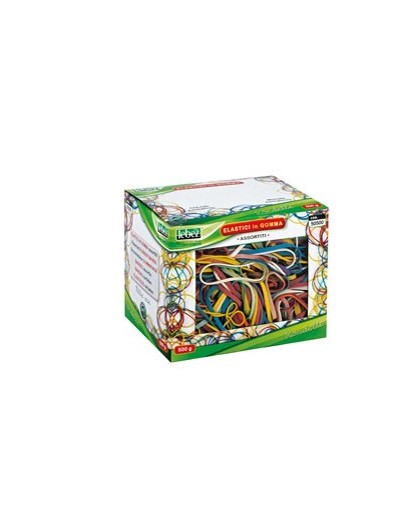 ELASTICO IN GOMMA MISURA E COLORI ASSORT. SCATOLA 500G
