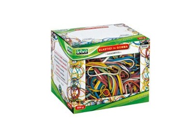 ELASTICO IN GOMMA MISURA E COLORI ASSORT. SCATOLA 500G
