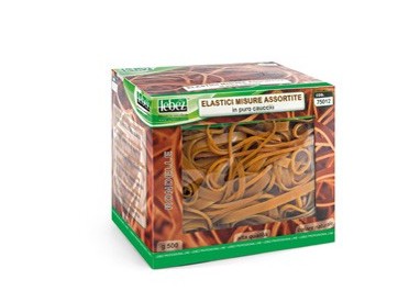 ELASTICO IN CAUCCIU' MISURA ASSORT. SCATOLA 500G