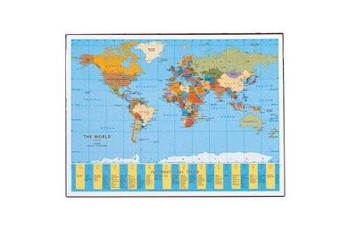 Sottomano GEOGRAPHIC Planisfero 40x53cm 45350 LAUFER