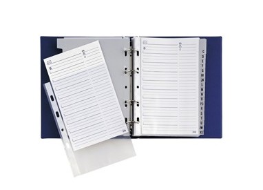 RUBRICA TELEX 4 A5 4ANELLI DORSO 25MM BLU SEI ROTA