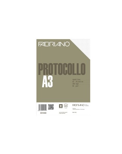 Protocollo 5mm 200fg 60gr f.to A3 chiuso (21x29,7cm) Fabriano
