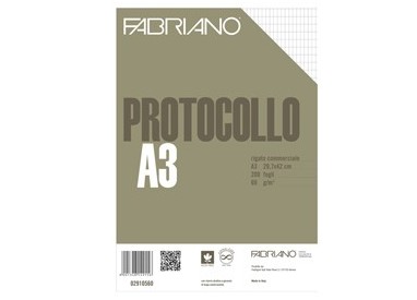 Protocollo commerciale 200fg 60gr f.to A3 chiuso (21x29,7cm) Fabriano