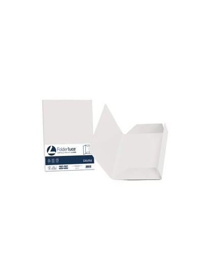 25 cartelline 3 lembi ACQUA 200gr 24,5x34,5cm bianco FAVINI