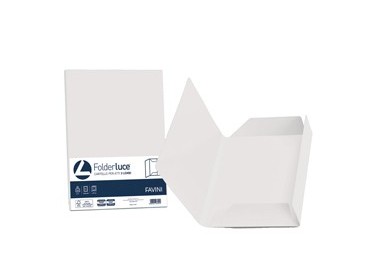 25 cartelline 3 lembi ACQUA 200gr 24,5x34,5cm bianco FAVINI