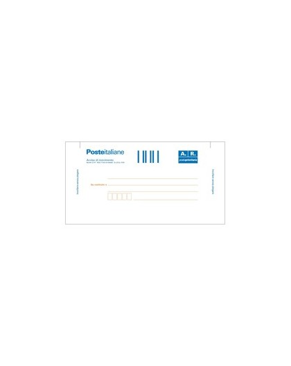 100 CARTOLINE DI RITORNO RACCOMANDATA 10X20CM C/ADES.RIMOV. E0622/1