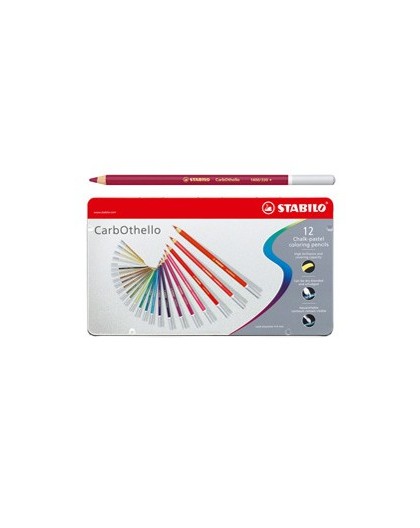 Astuccio metallo 12 CarbOthello colori assortiti Stabilo