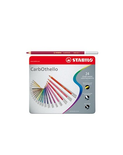 Astuccio metallo 24 CarbOthello colori assortiti Stabilo