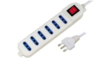 MULTIPRESA 6 POSTI BIVALENTE 2P+T CAVO 1.5MT MELCHIONI